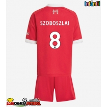 Camisa de Futebol Liverpool Dominik Szoboszlai #8 Equipamento Principal Infantil 2025-26 Manga Curta (+ Calças curtas)